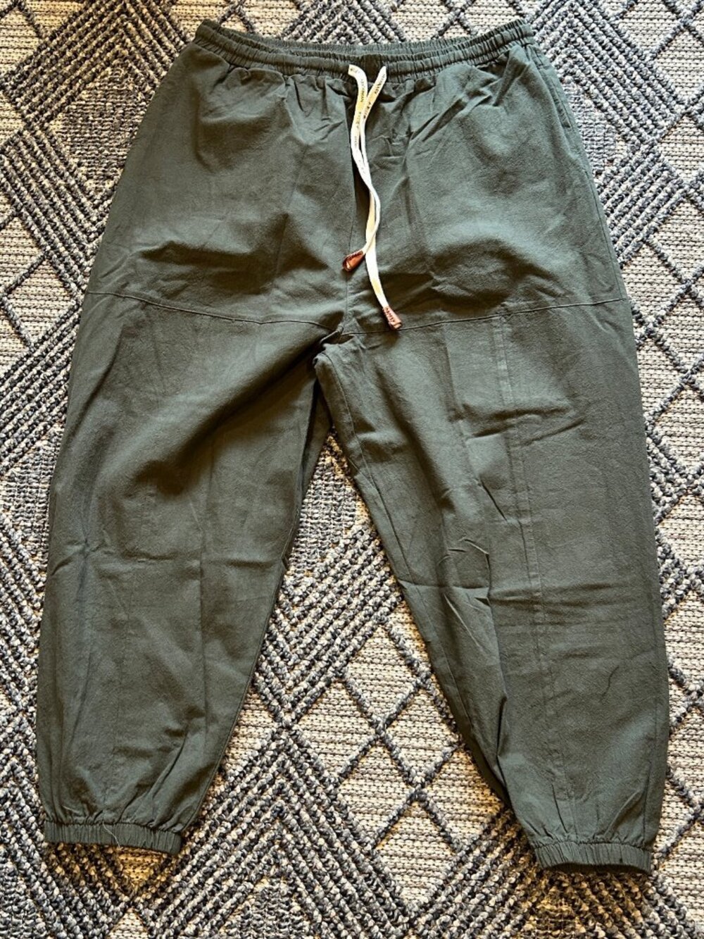 Kidoriman Kireina Jogger Drawstring Pants Men's 3XL Olive Green Streetwear